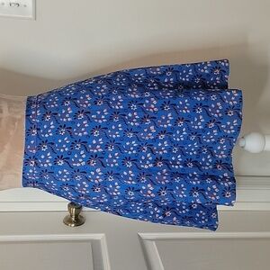 J. Crew Blue Floral A-Line Skirt